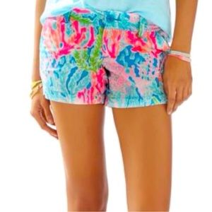 HTF Lilly Pulitzer Callahan Shorts in Turquoise Let’s Cha Cha size 2